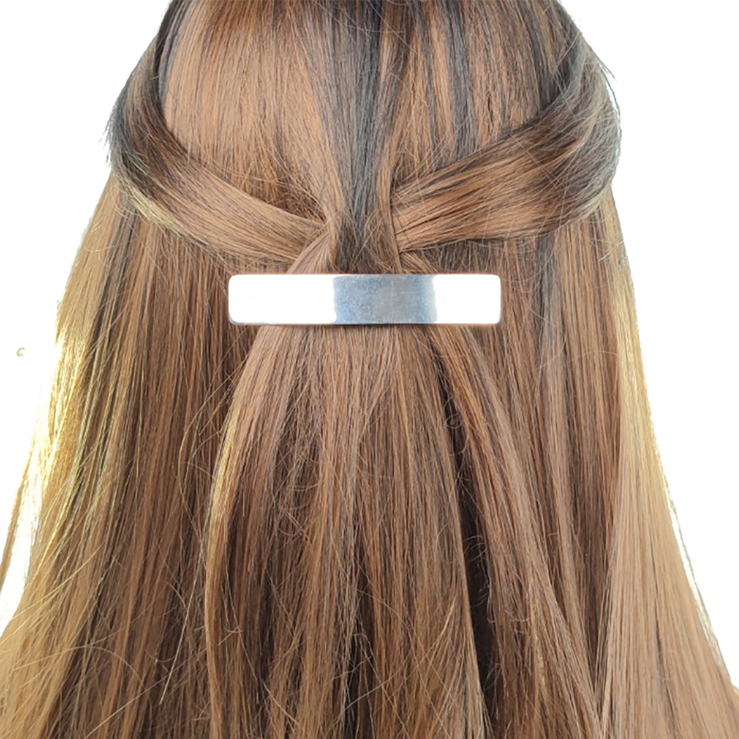 Sterling Silver Hair Clip Barette Ratchet Large