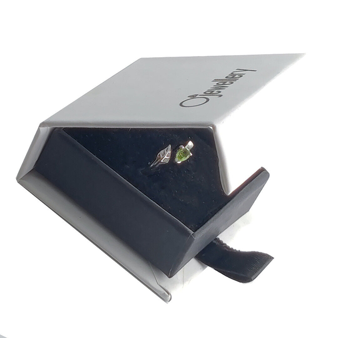 Sterling Silver Peridot Size I-T Adjustable Leaf Ring August Birthday