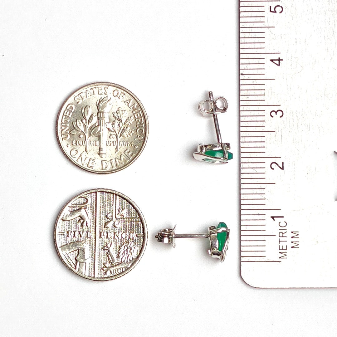 Tulip Flower Earrings Green Onyx
