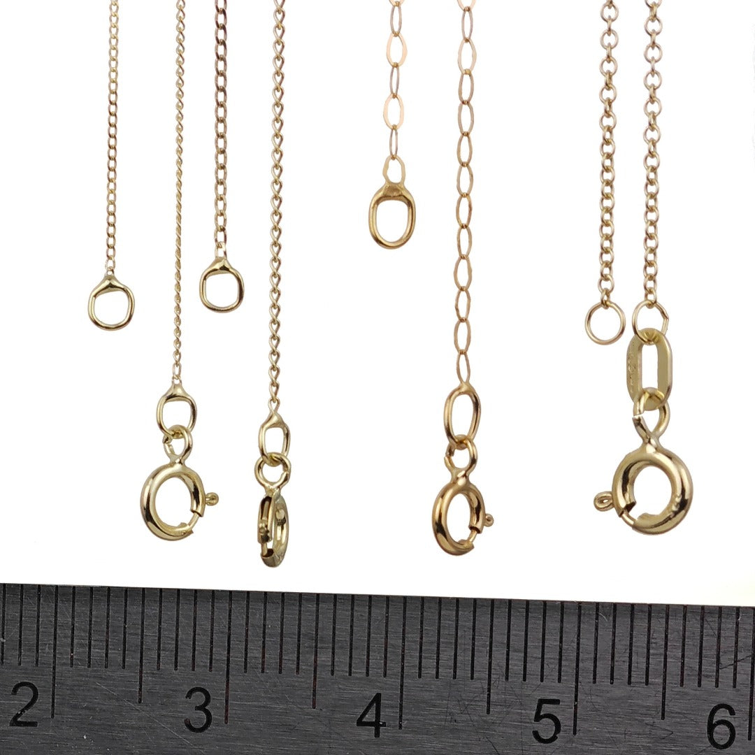 9ct yellow gold chain 0.7mm Curb Link 16'' - 22