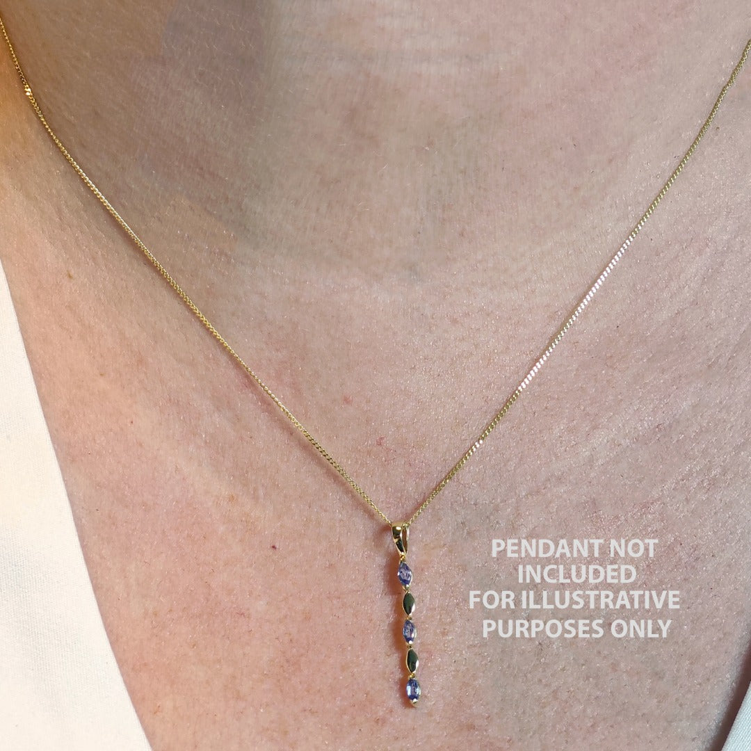 9ct yellow gold chain 0.7mm Curb Link 16'' - 22