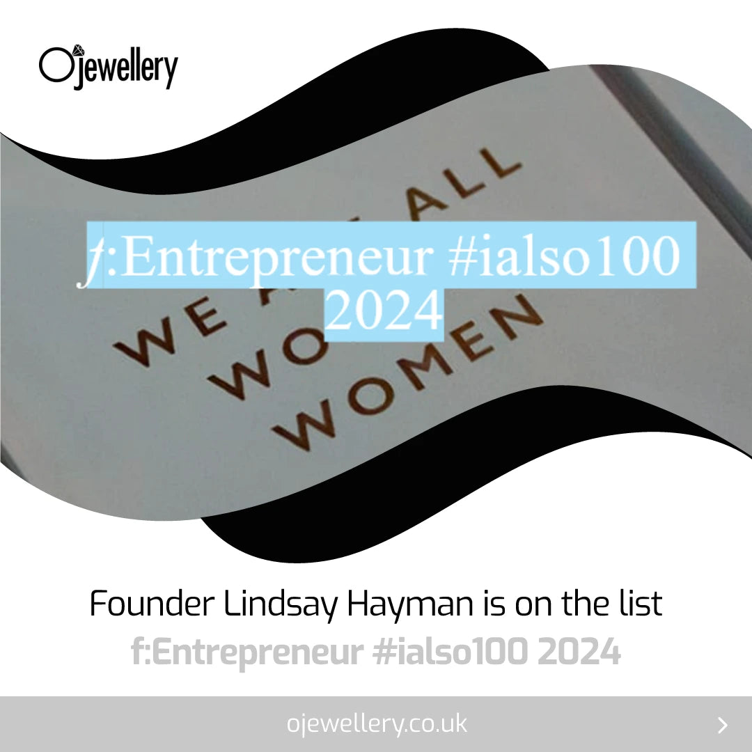 F Entrepreneur #ialso100 campaign image with Ojewellery information