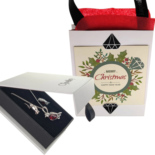 Christmas robin pendant set and seasonal packaging