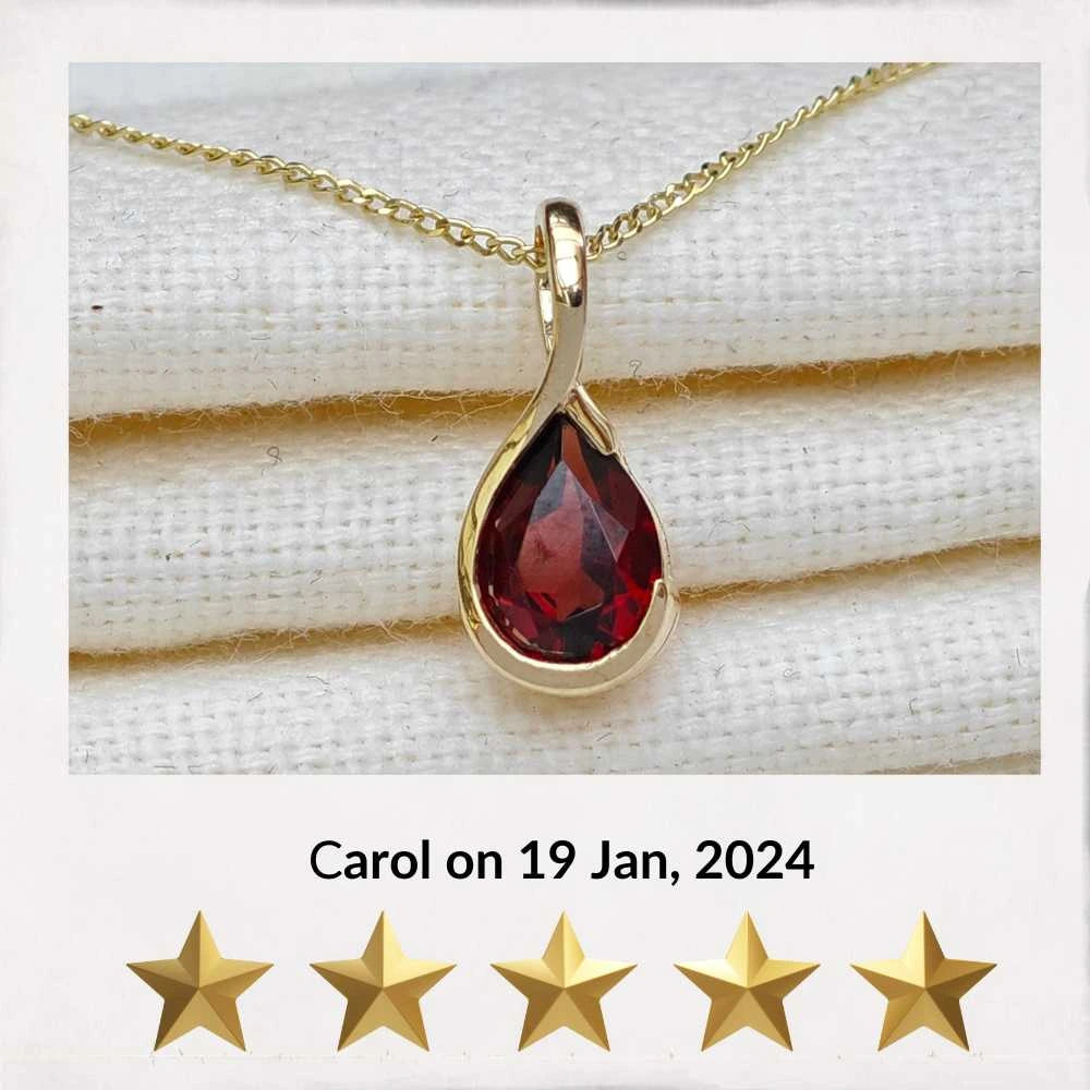 9ct garnet necklace 5 star review