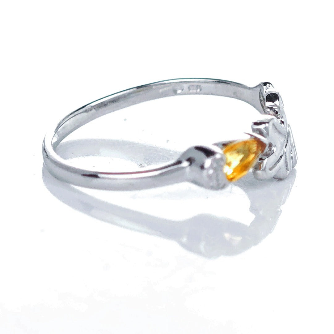 Citrine Ring Oak Leaf Adjustable