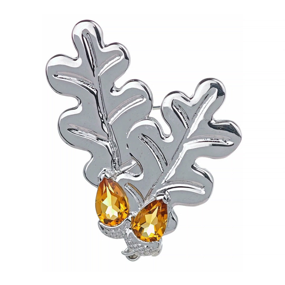 Oak Leaf Acorn Brooch Sterling Silver