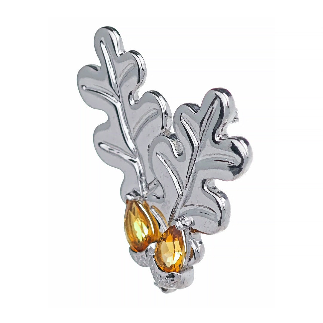 Oak Leaf Acorn Brooch Sterling Silver