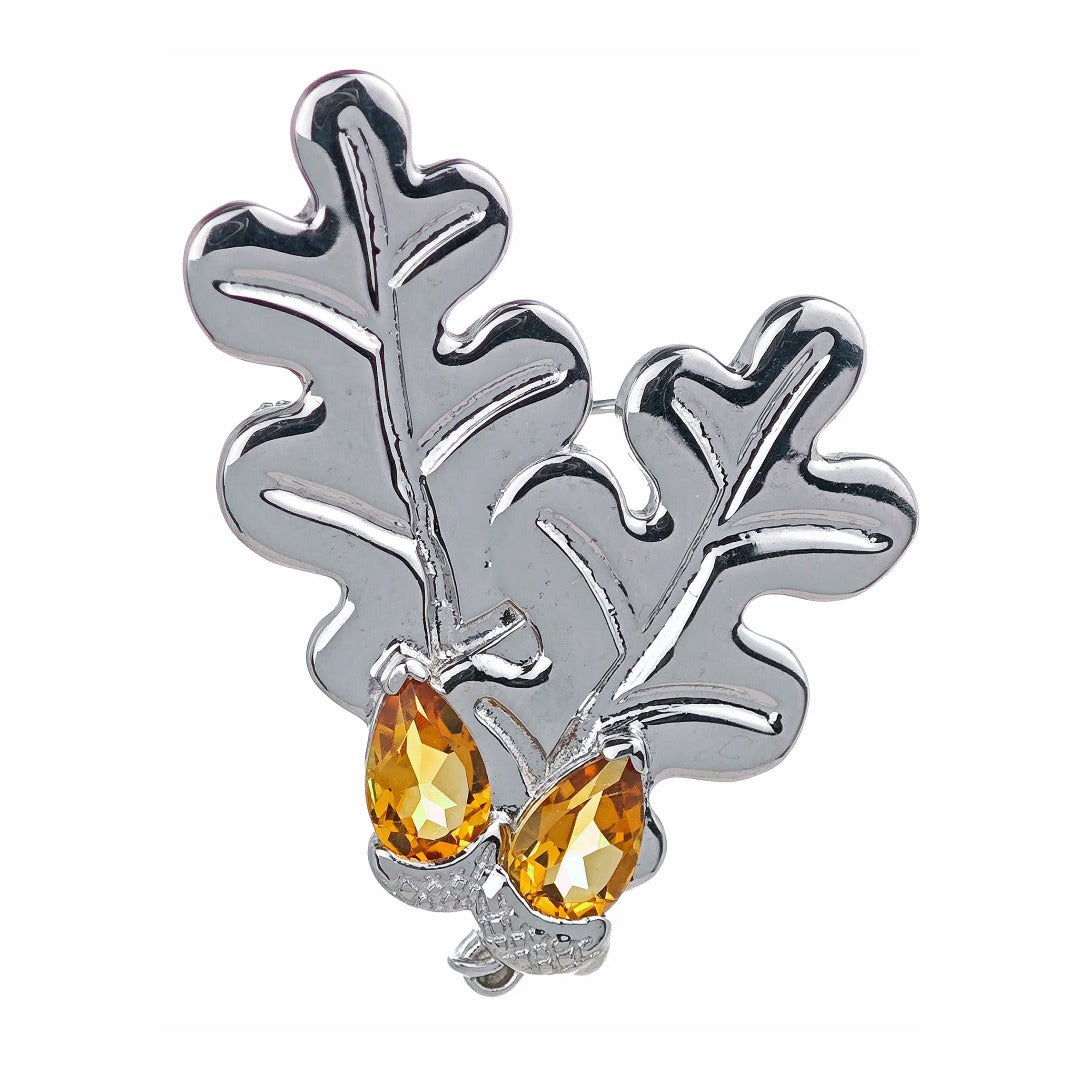 Oak Leaf Acorn Brooch Sterling Silver