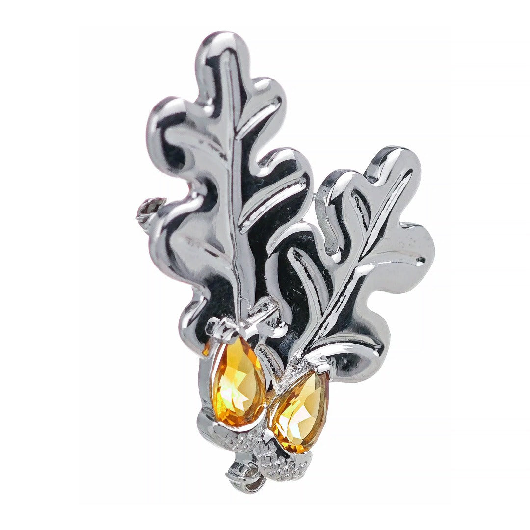 Oak Leaf Acorn Brooch Sterling Silver