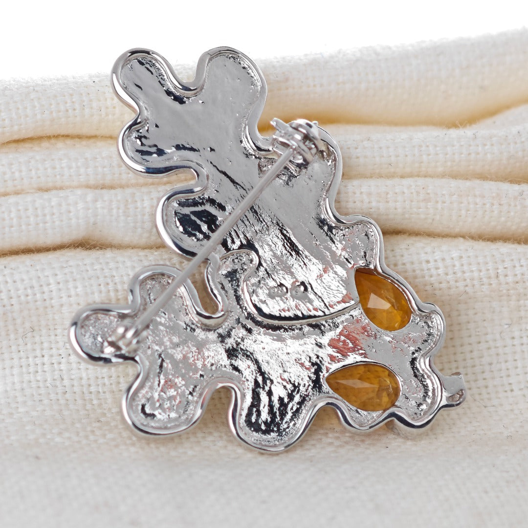 Oak Leaf Acorn Brooch Sterling Silver