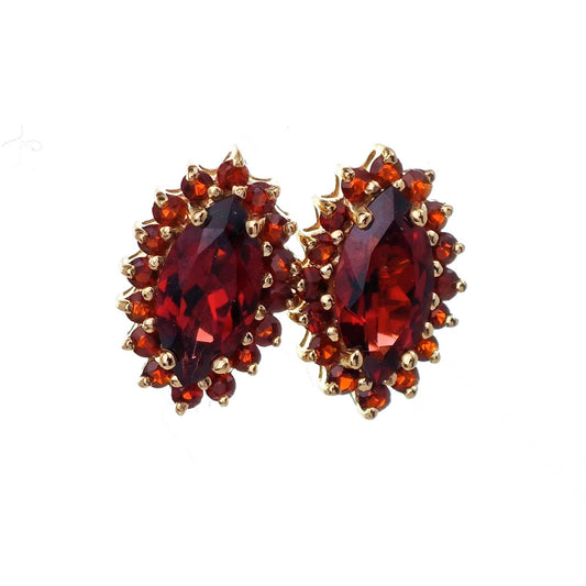 9ct Garnet Earrings Gold Studs Natural Gemstones 3.50ct