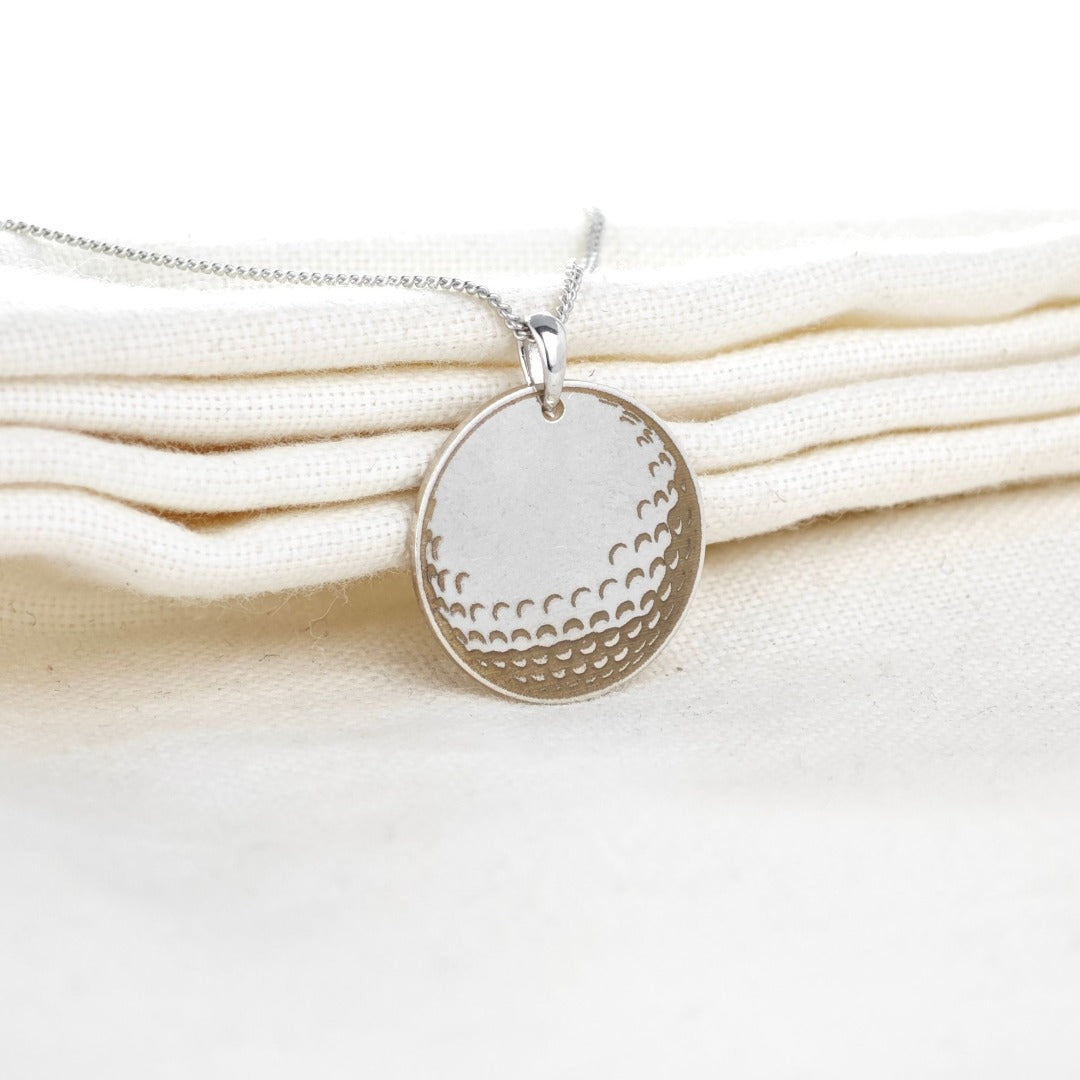 Sterling Silver Necklace Personalised Disc Golf Themed Engrave Customise Options