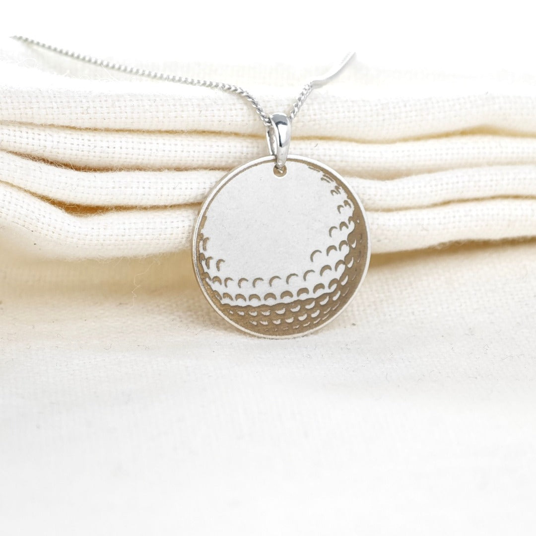 Sterling Silver Necklace Personalised Disc Golf Themed Engrave Customise Options