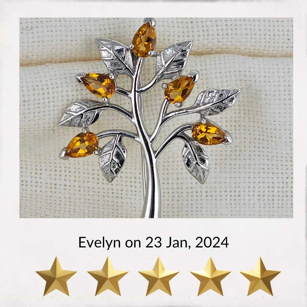 Citrine tree of life brooch 5 star review