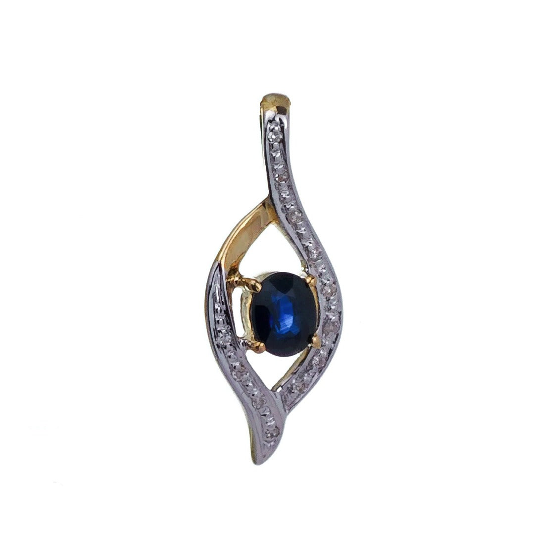 9ct Sapphire Necklace Yellow Gold 0.47ct Blue Oval Natural Gemstone