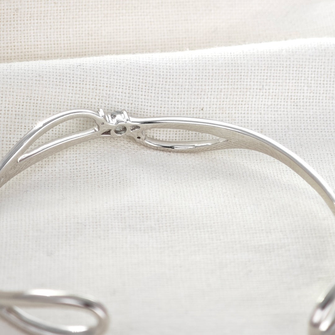 Aquamarine Bangle Sterling Silver Trilogy Satelite