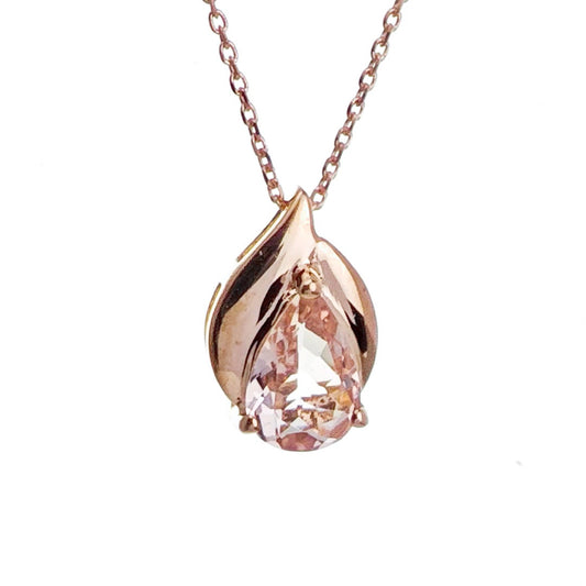 9ct Morganite Necklace Rose Gold Pink  0.55 ct   Natural Gemstone