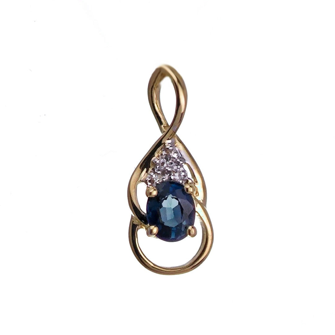 9ct Sapphire Necklace Yellow Gold 0.43ct Blue Oval Natural Gemstone