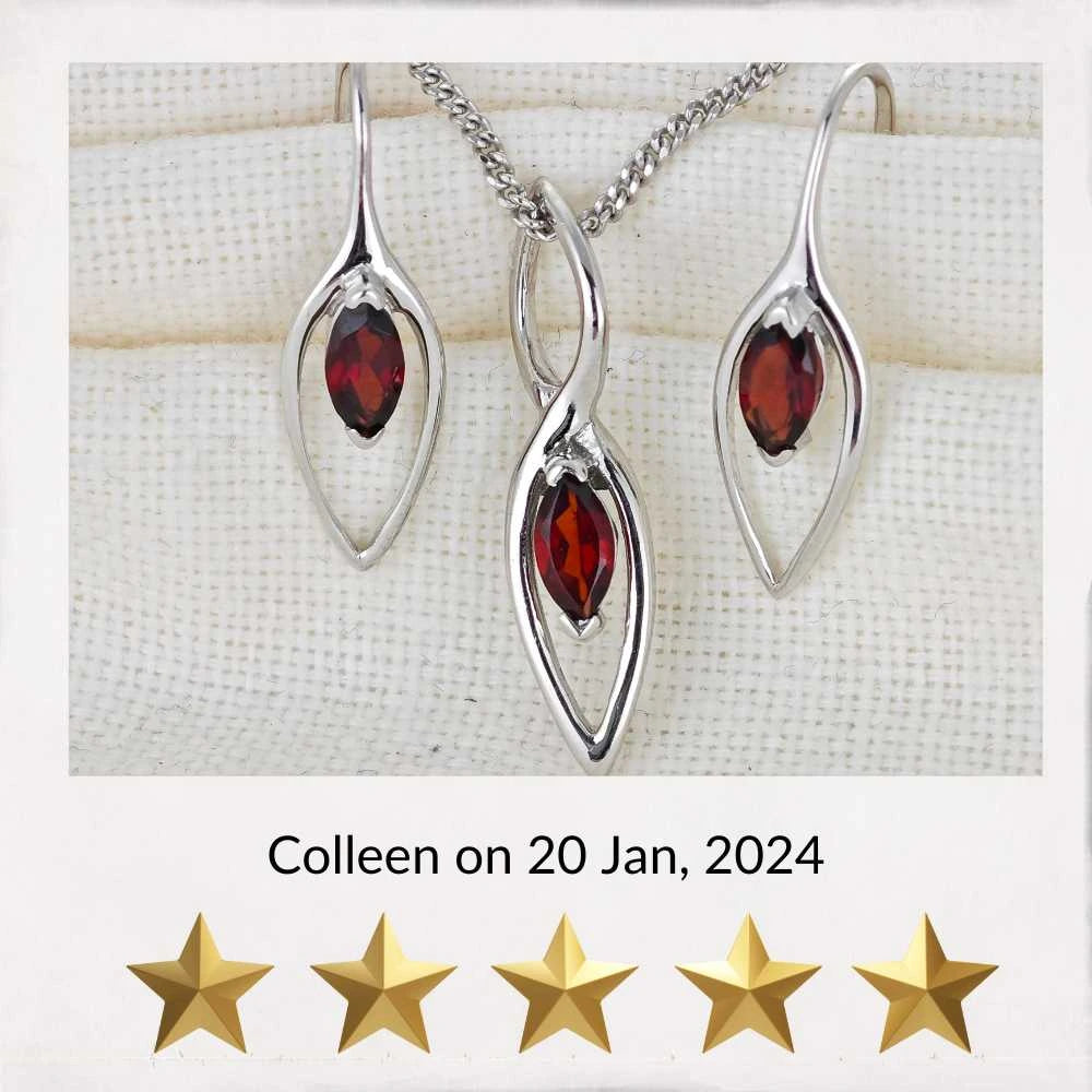 Garnet Marquise Dangle set 5 star review