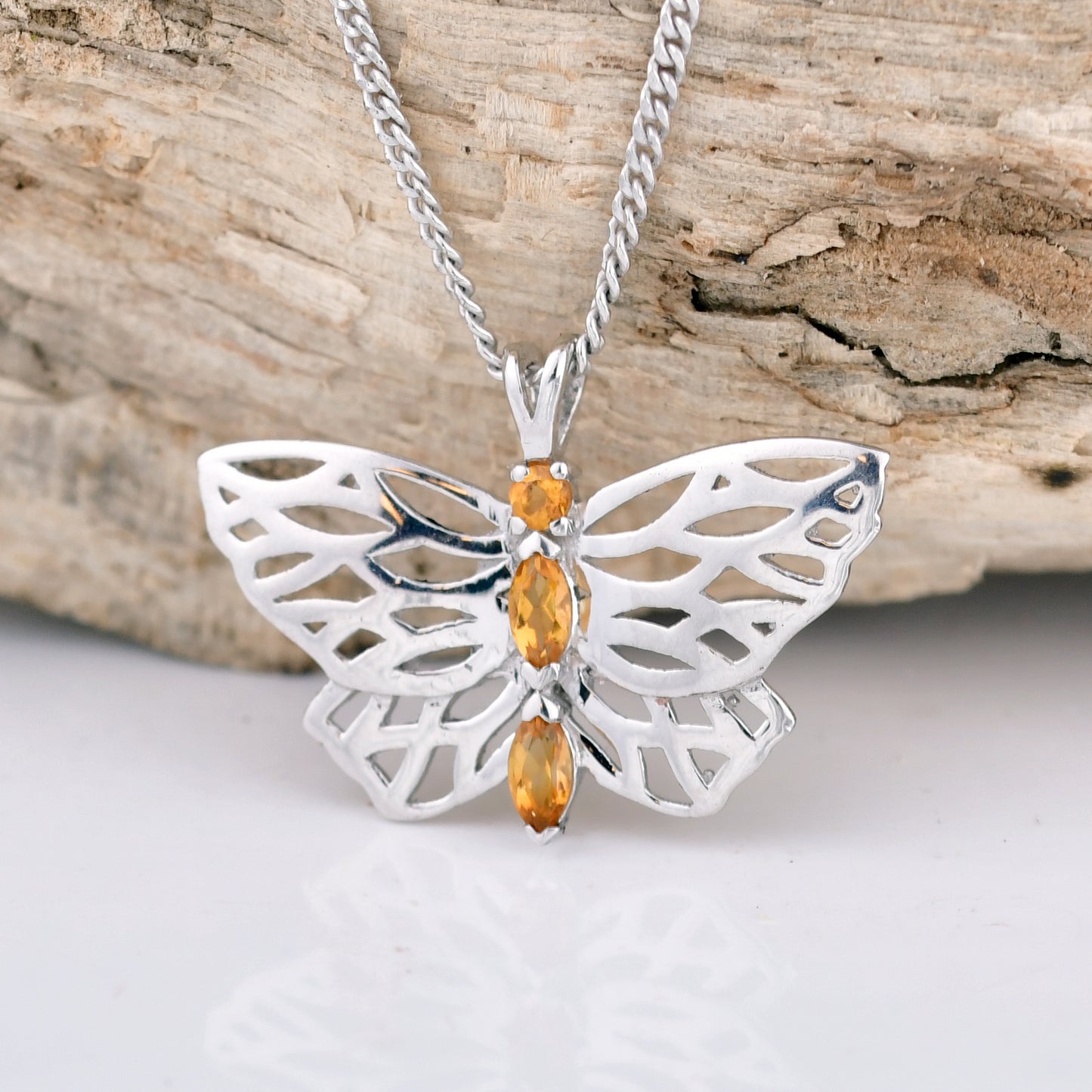 Citrine Butterfly Necklace