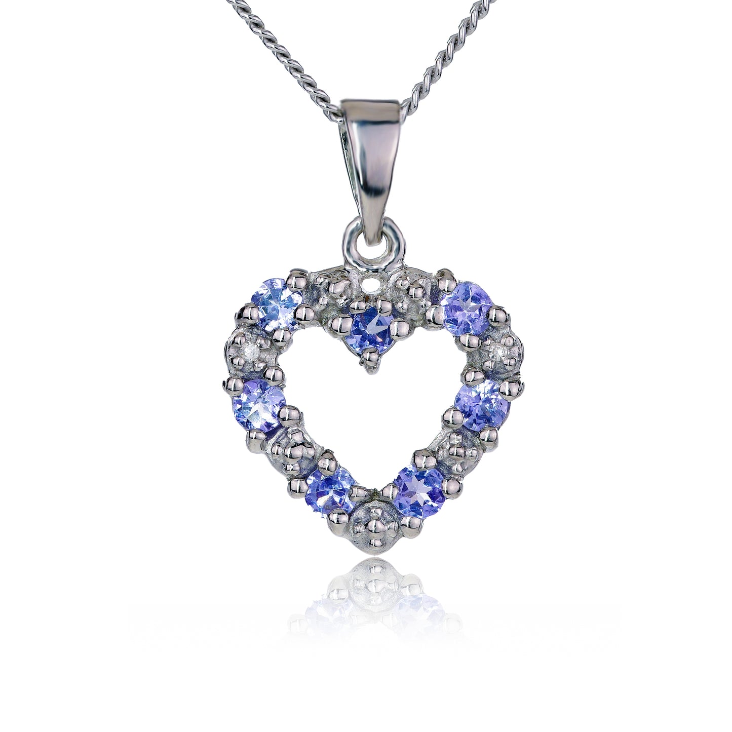 Tanzanite Diamond Heart Necklace