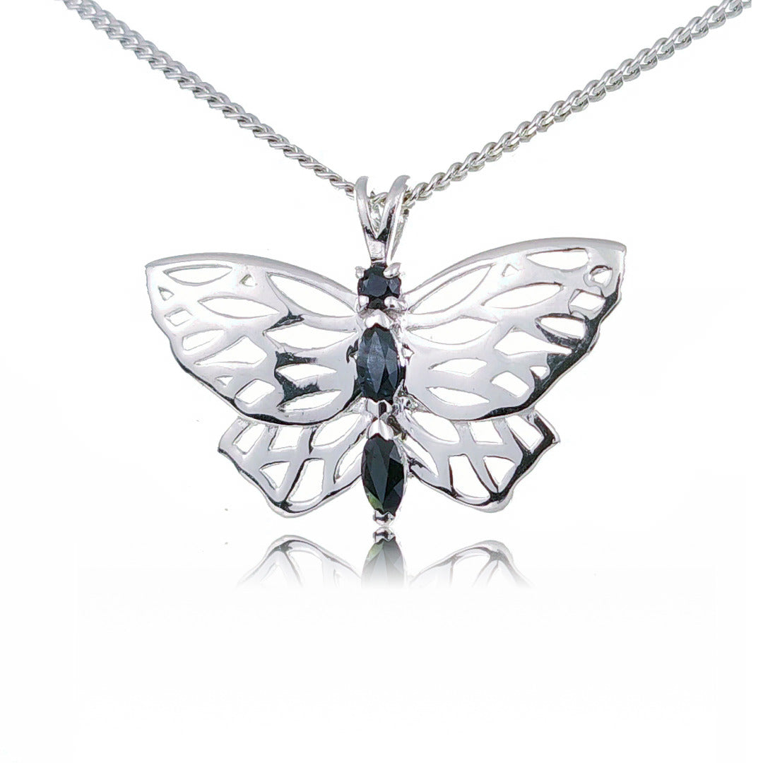 Sapphire Butterfly Necklace