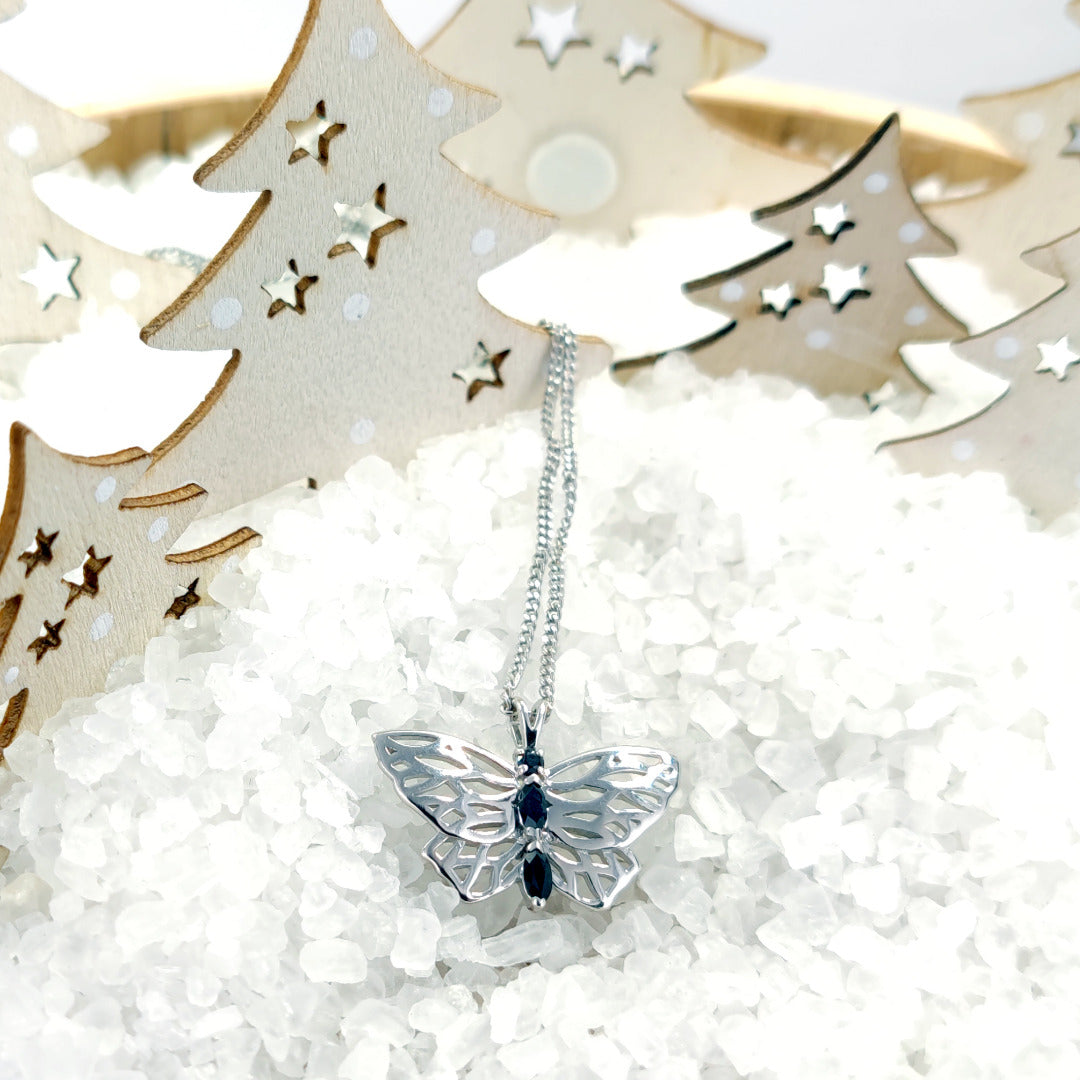 Sapphire Butterfly Necklace