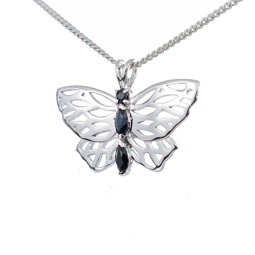 Sapphire Butterfly Necklace