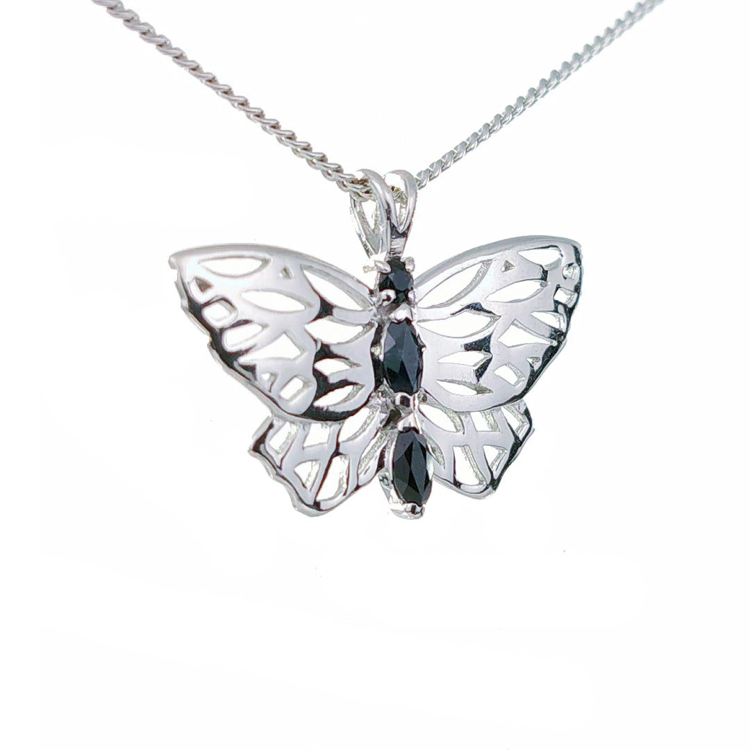 Sapphire Butterfly Necklace