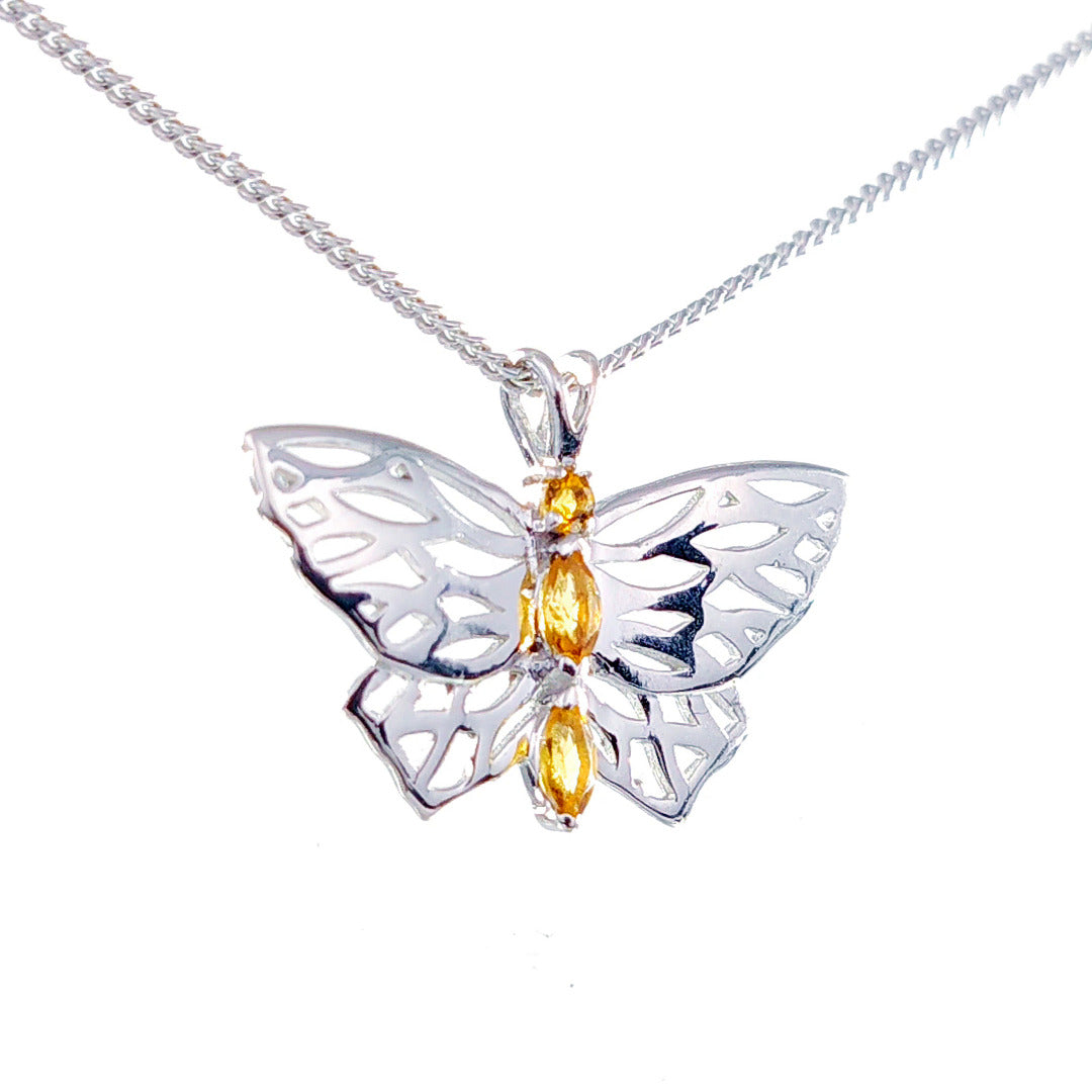 Citrine Butterfly Necklace