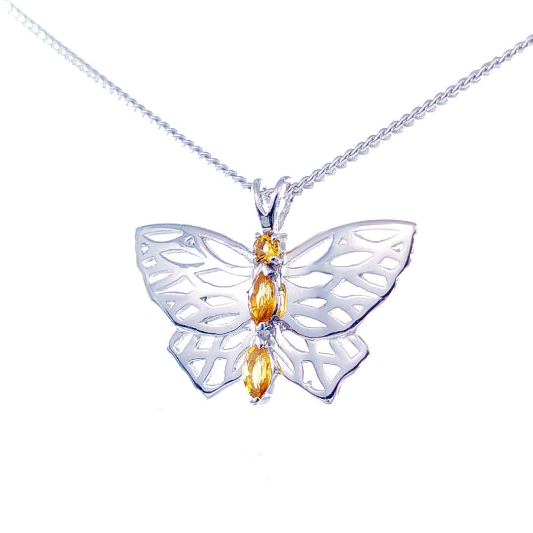 Citrine Butterfly Necklace