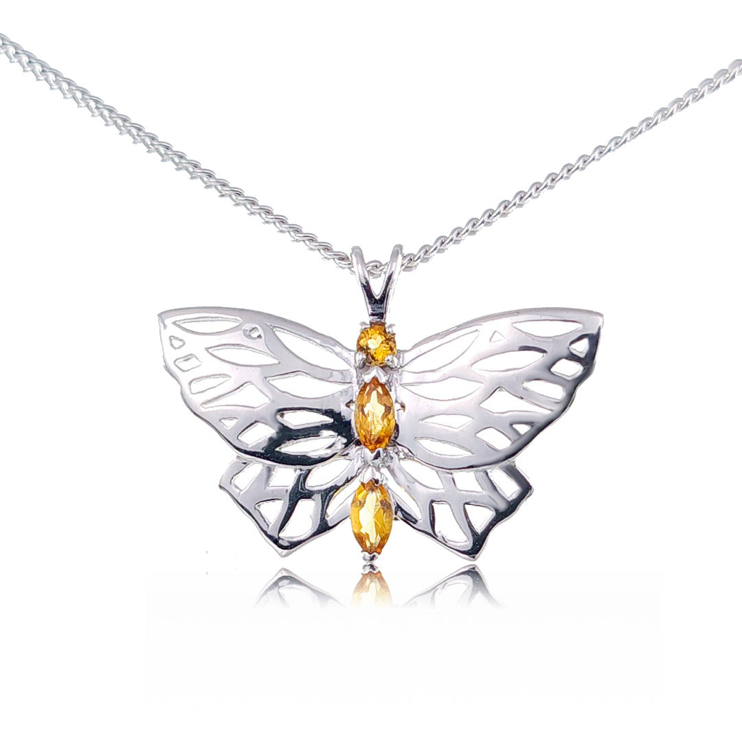 Citrine Butterfly Necklace