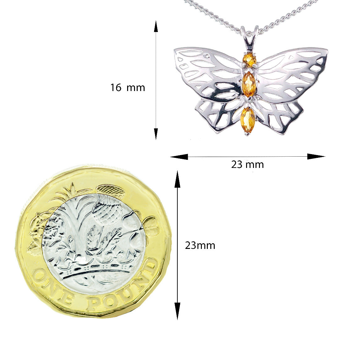 Citrine Butterfly Necklace