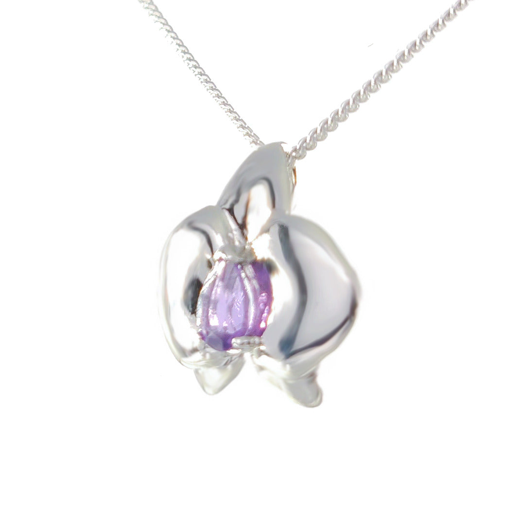 Amethyst Aphrodite Orchid Pendant Sterling Silver