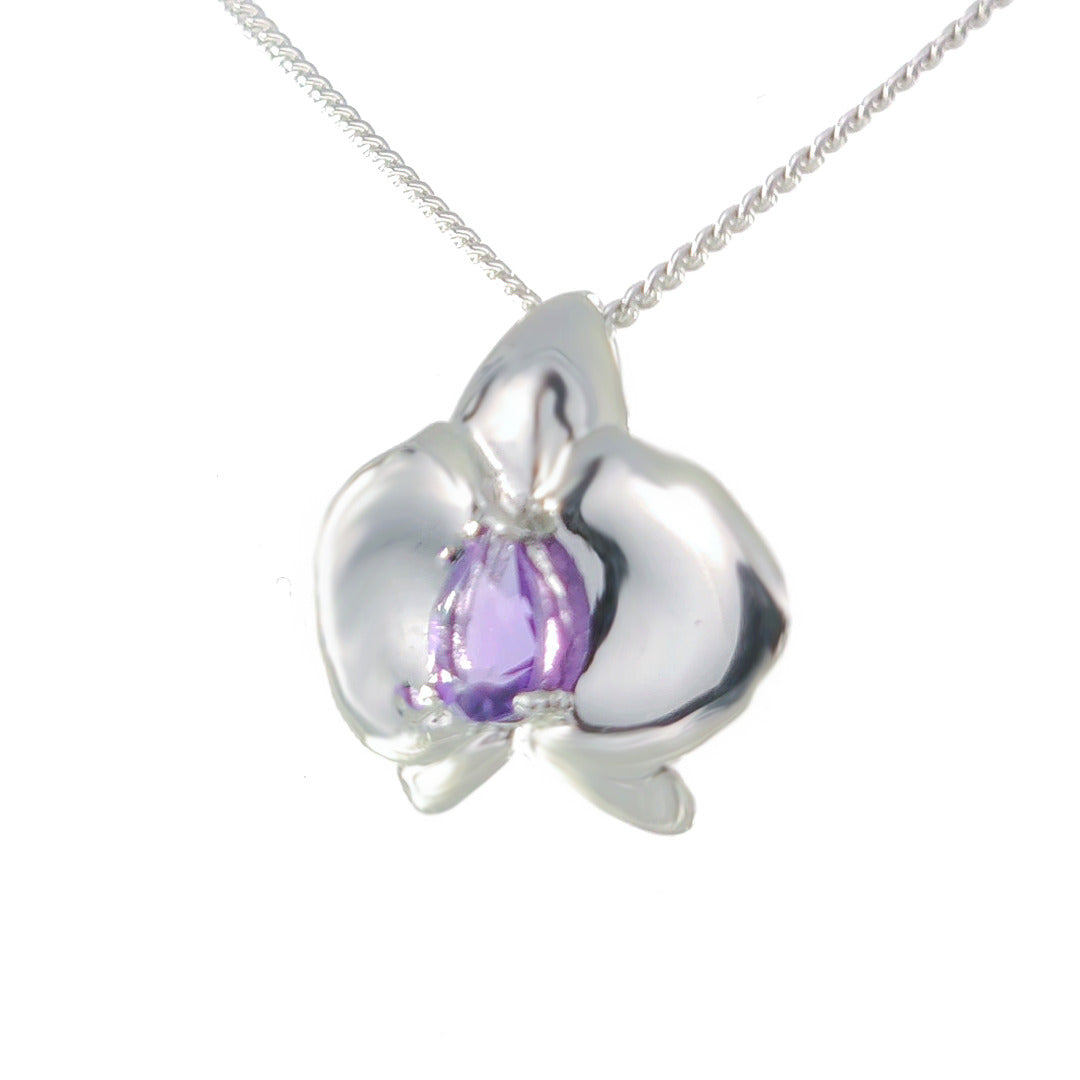 Amethyst Aphrodite Orchid Pendant Sterling Silver