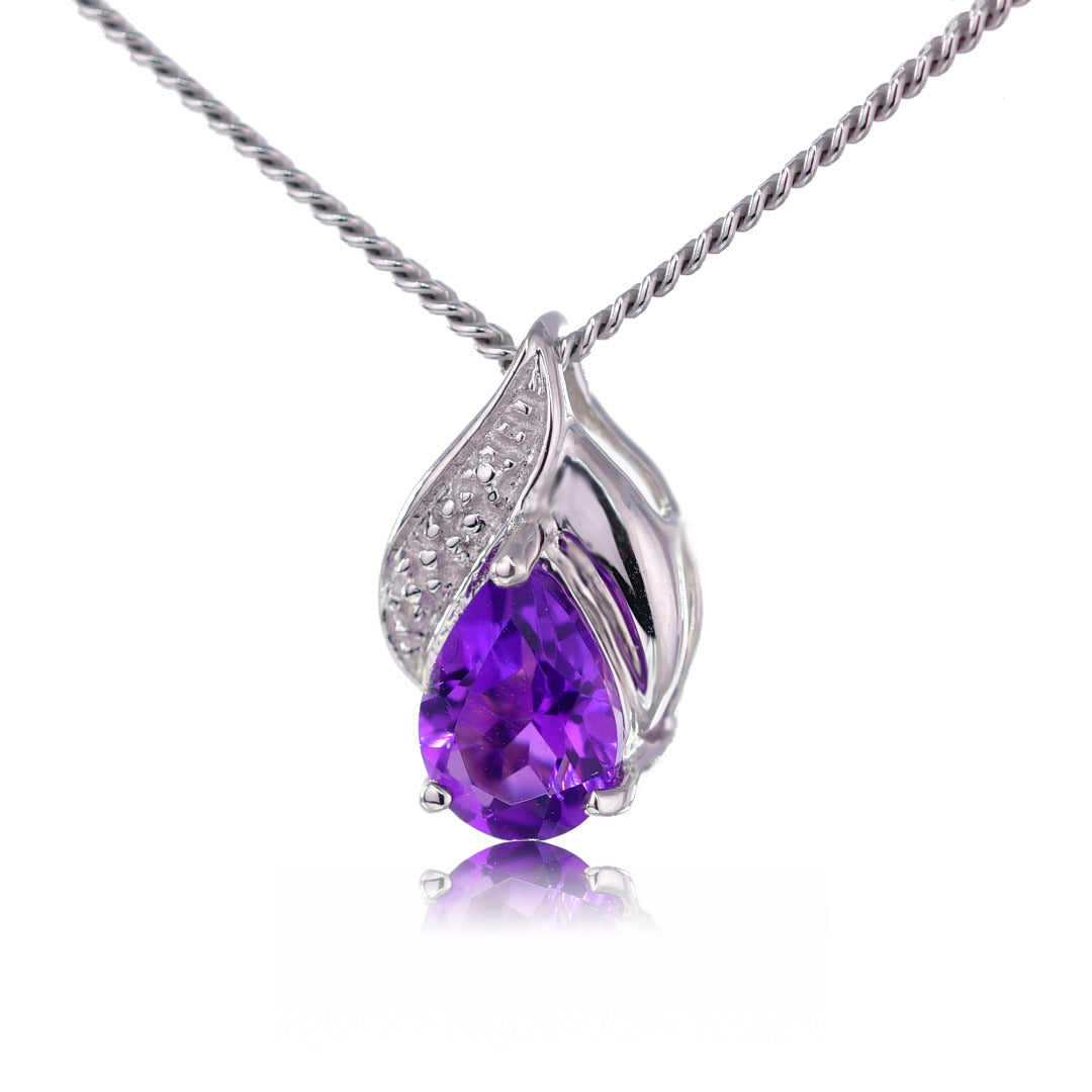 Amethyst hot sale diamond necklace