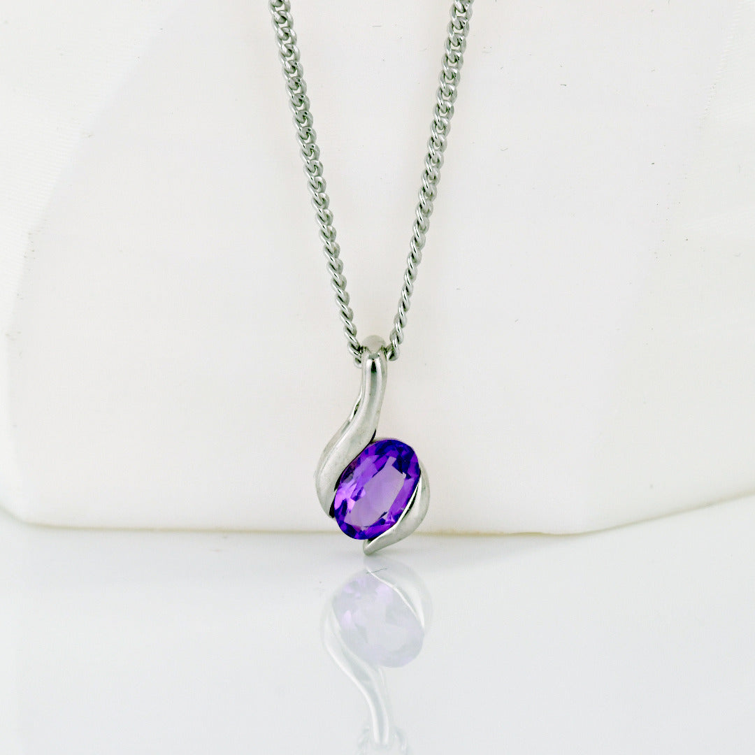 Amethyst Sterling Silver Pendant outlet 18