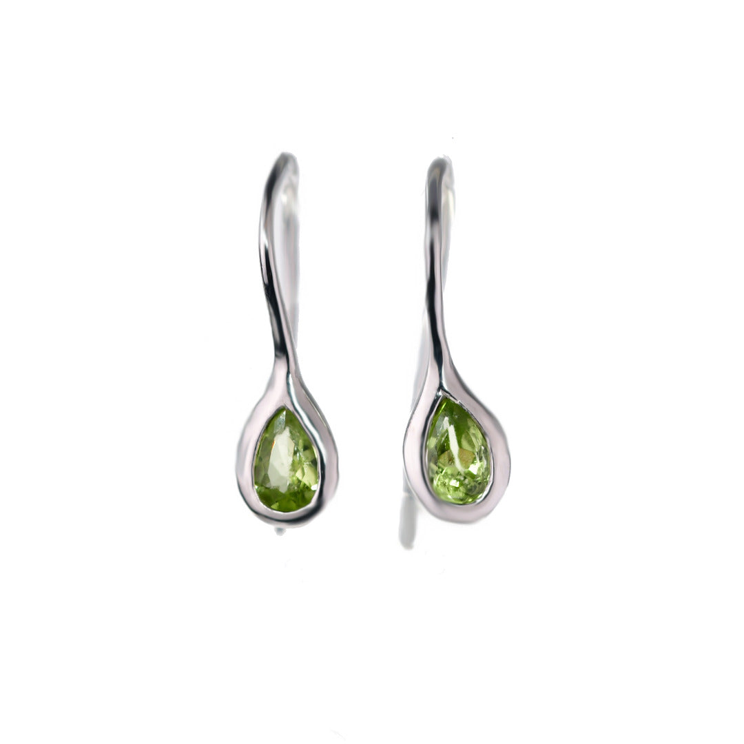 Peridot Dangle Earrings Sterling Silver