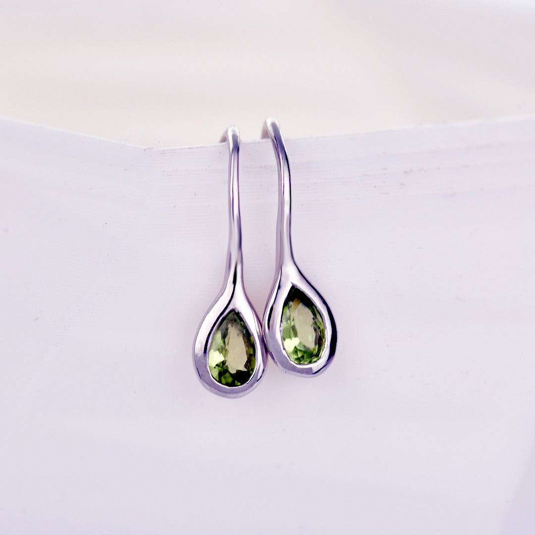 Peridot Dangle Earrings Sterling Silver