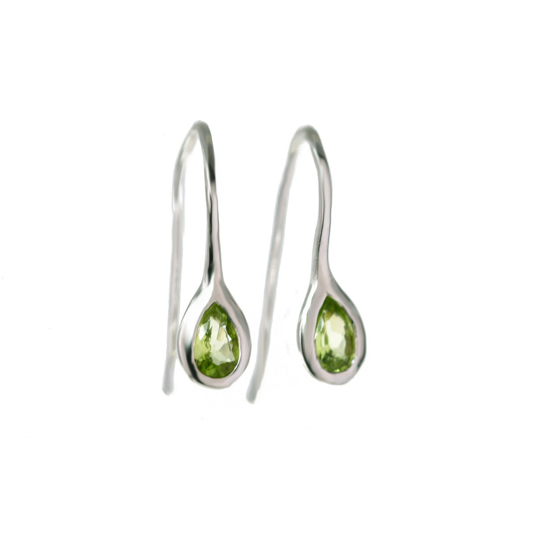 Peridot Dangle Earrings Sterling Silver