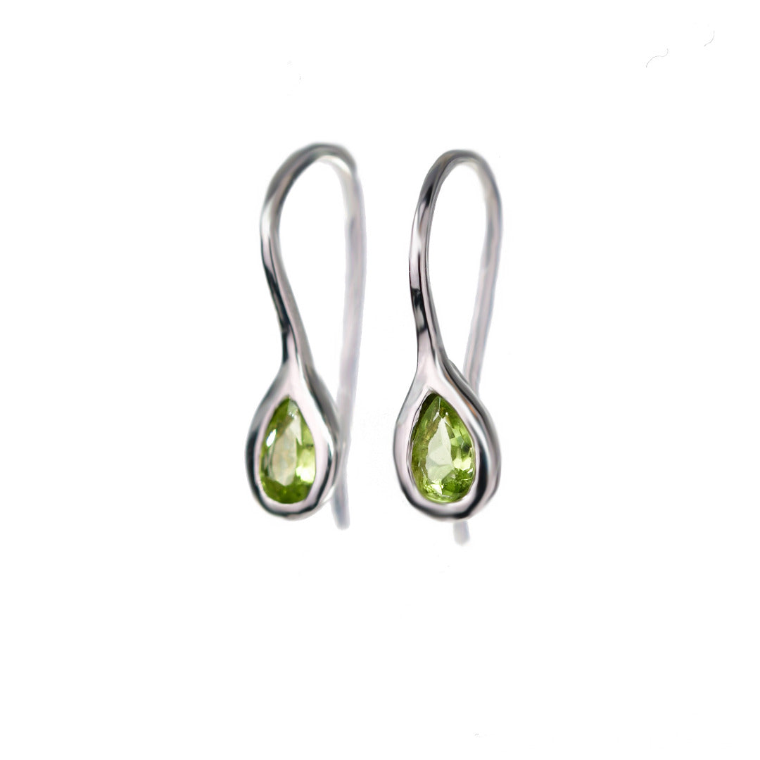 Peridot Dangle Earrings Sterling Silver