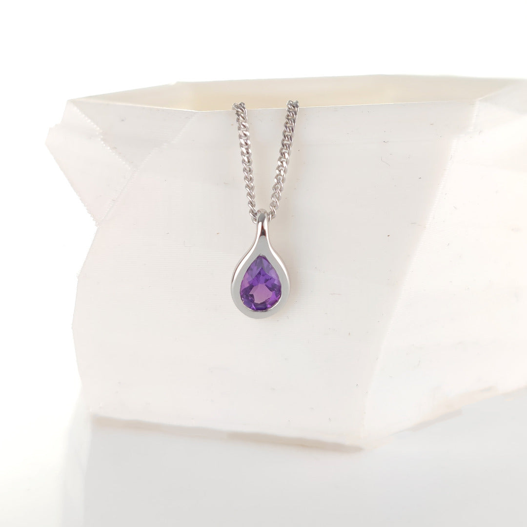 Amethyst Necklace Sterling Silver