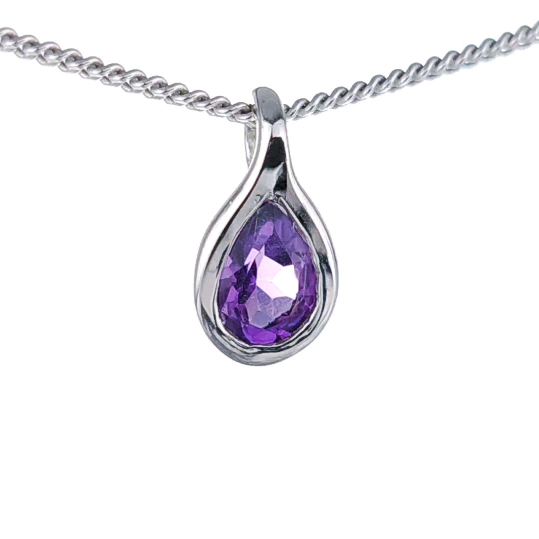 Amethyst Necklace Sterling Silver