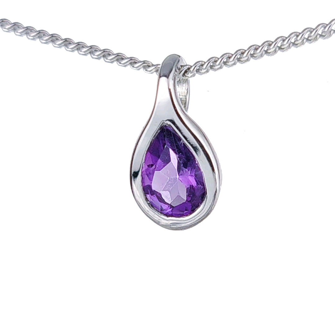 Amethyst Necklace Sterling Silver