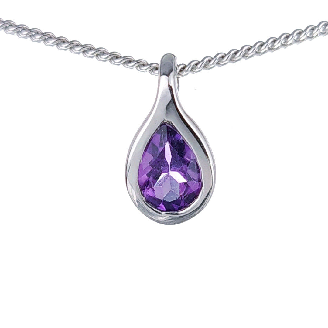 Amethyst Necklace Sterling Silver