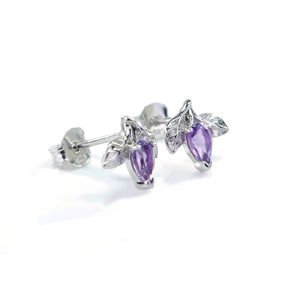 Amethyst Tree of Life Stud Earrings 0.4ct Sterling Silver