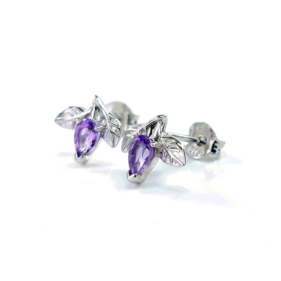 Amethyst Tree of Life Stud Earrings 0.4ct Sterling Silver