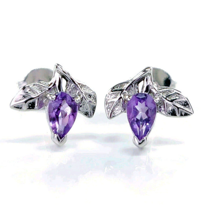 Amethyst Tree of Life Stud Earrings 0.4ct Sterling Silver