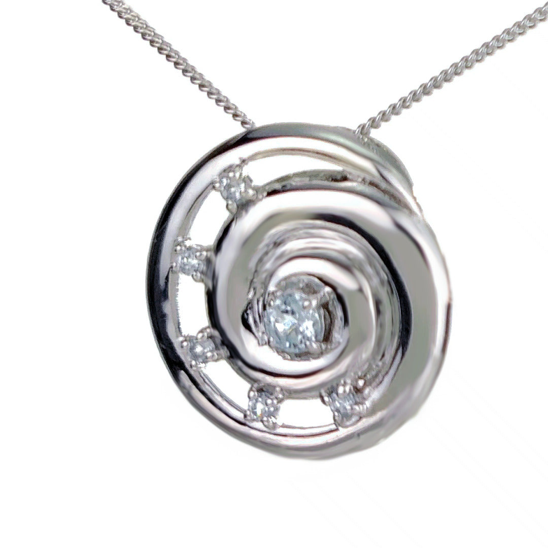 Topaz Necklace 0.5ct Ammonite Blue Pendant Sterling Silver