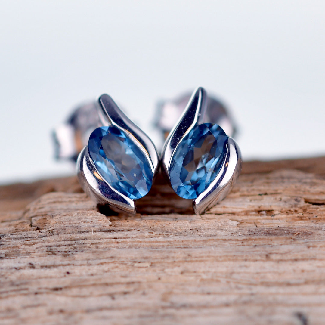 Sterling silver blue on sale topaz